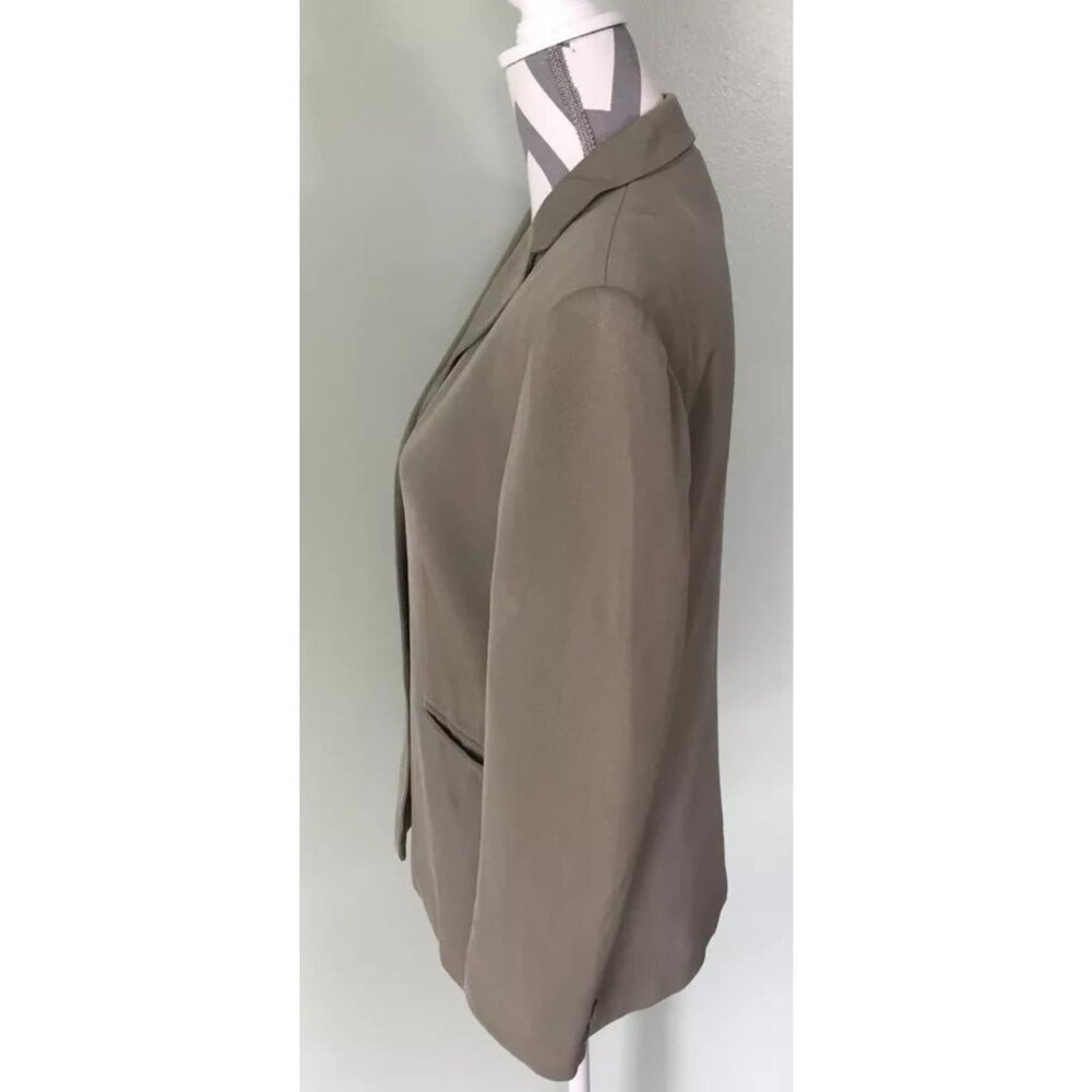 Talbots Gray Green Solid Pure Silk 2 Button Blaze… - image 3